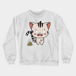 Funny tabby cat smells poo poo Crewneck Sweatshirt